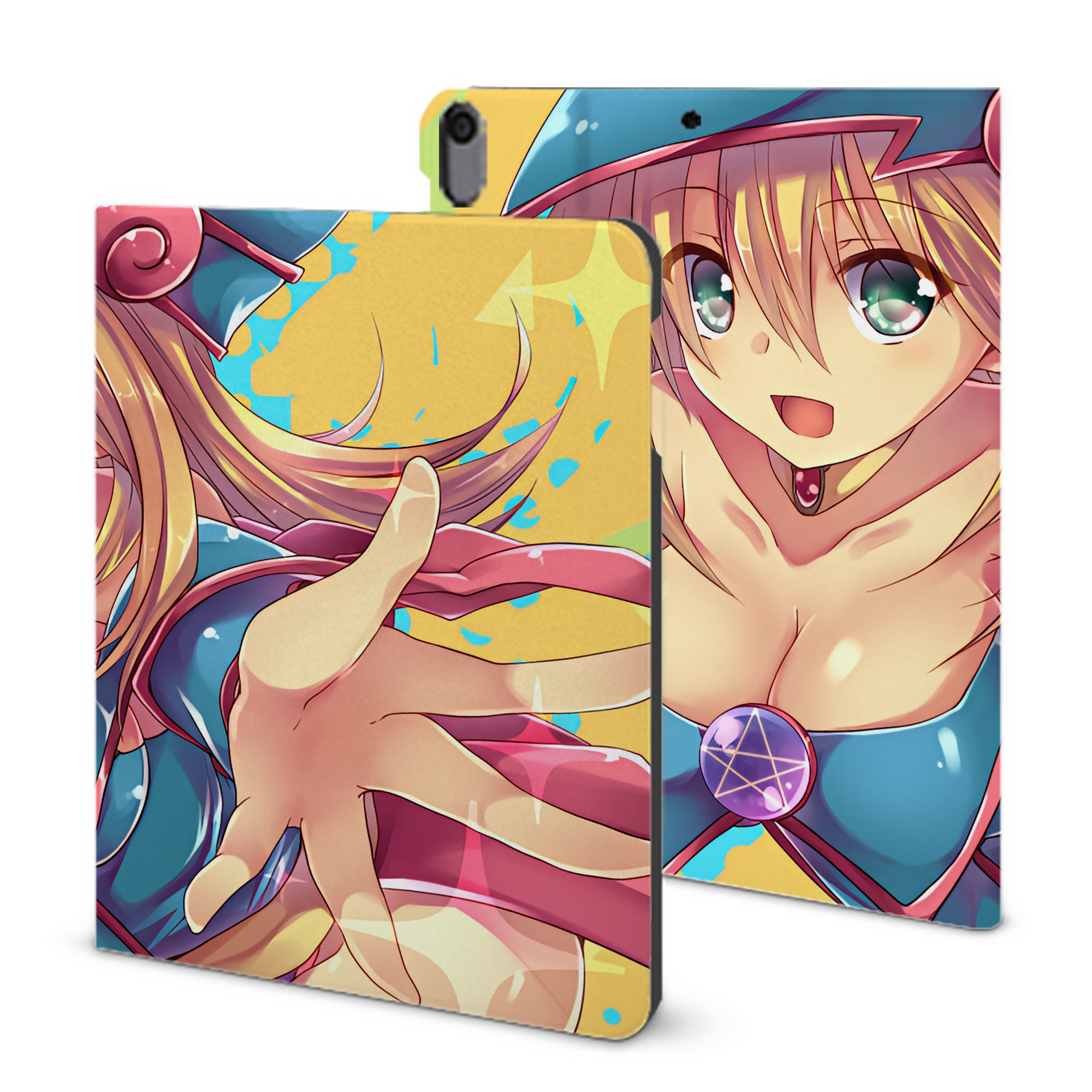 （画像用） 遊☆戯☆王 Yu-Gi-Oh! IPad ケース ブック型 PUレザー TPU 耐衝撃 軽量 薄型 ペン収納なし 全面保護 IPad 各モデル対応